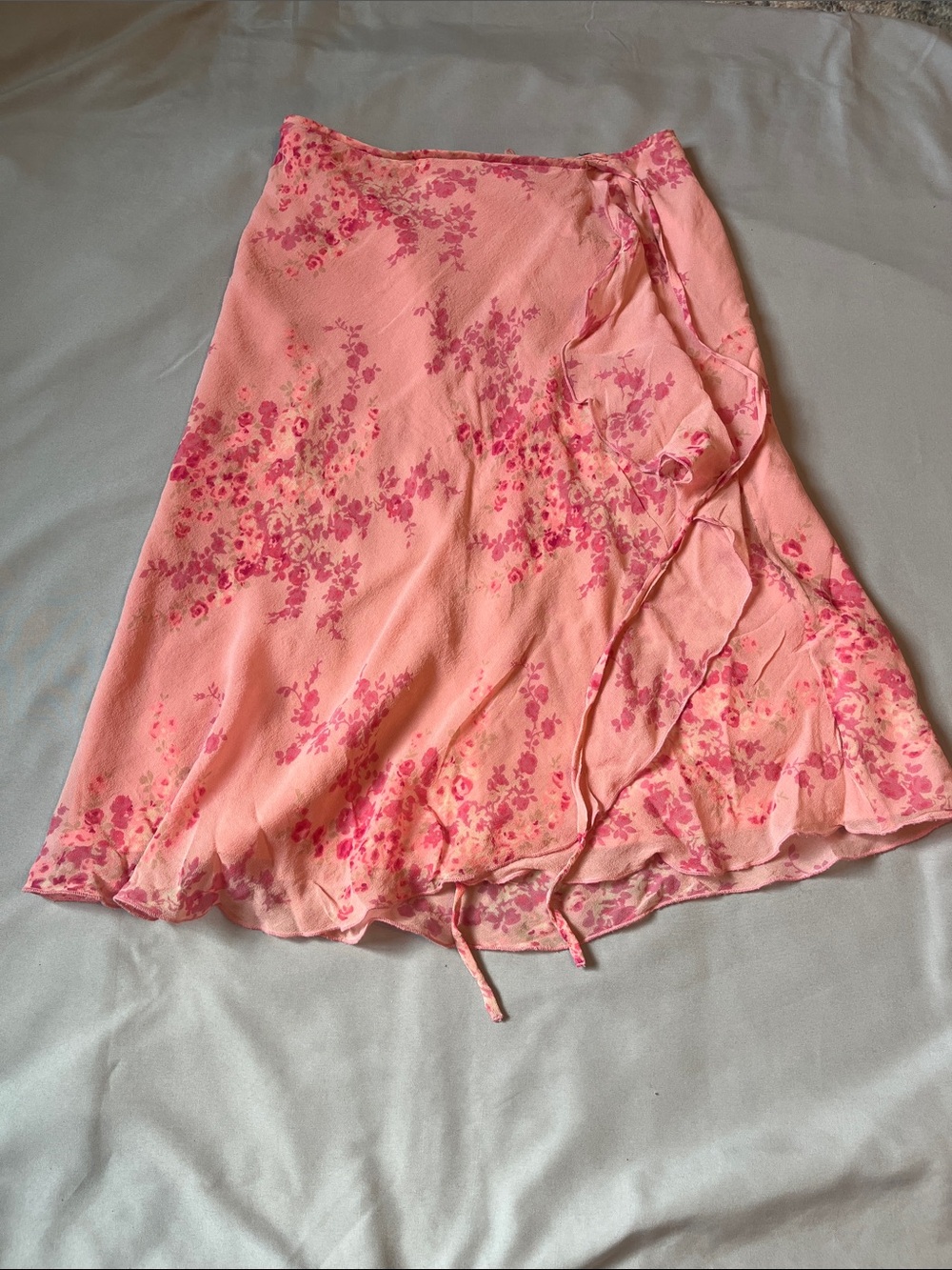 Pink Floral Wrap Skirt